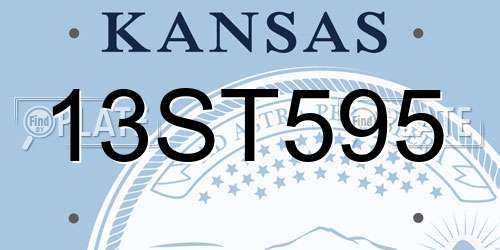 13ST595 Kansas License Plate