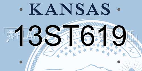 13ST619 Kansas License Plate