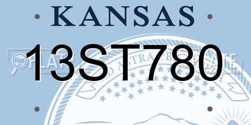 13ST780 Kansas License Plate