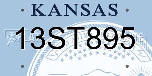 13ST895 Kansas License Plate