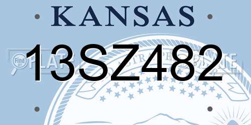 13SZ482 Kansas License Plate