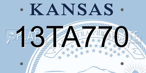 13TA770 Kansas License Plate