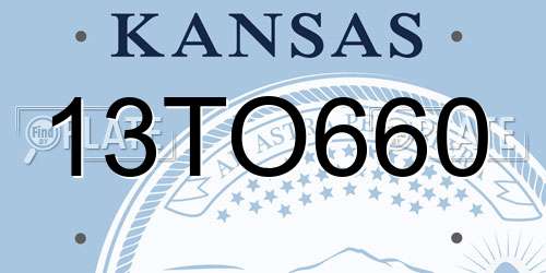 13TO660 Kansas License Plate