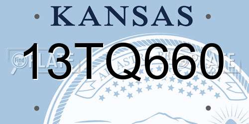 13TQ660 Kansas License Plate
