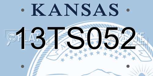 13TS052 Kansas License Plate