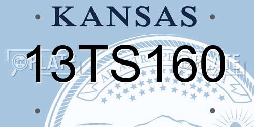 13TS160 Kansas License Plate