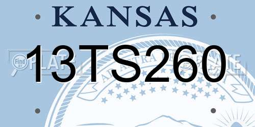 13TS260 Kansas License Plate