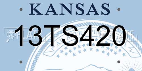13TS420 Kansas License Plate