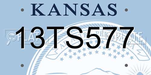 13TS577 Kansas License Plate