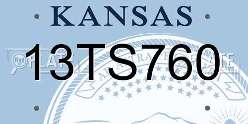 13TS760 Kansas License Plate