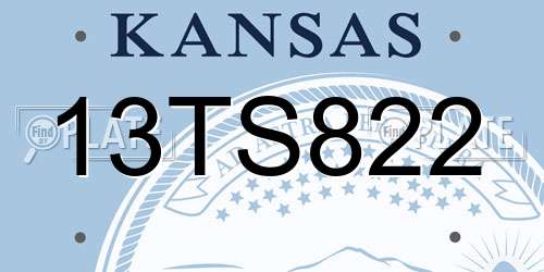 13TS822 Kansas License Plate