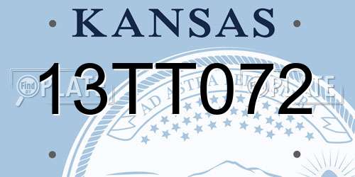13TT072 Kansas License Plate