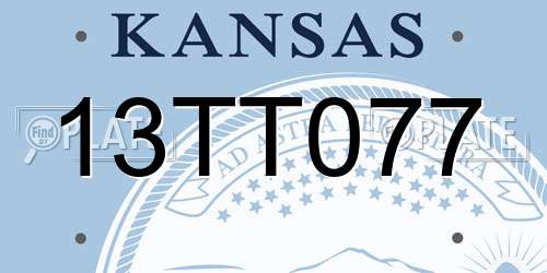 13TT077 Kansas License Plate