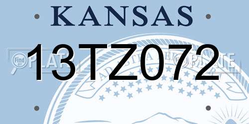 13TZ072 Kansas License Plate