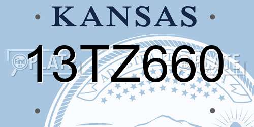 13TZ660 Kansas License Plate