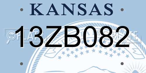 13ZB082 Kansas License Plate