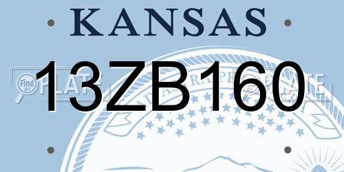 13ZB160 Kansas License Plate