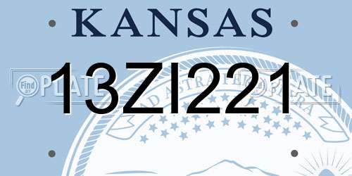 13ZI221 Kansas License Plate