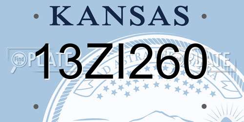 13ZI260 Kansas License Plate