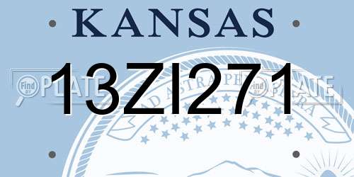 13ZI271 Kansas License Plate