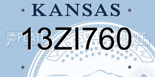 13ZI760 Kansas License Plate