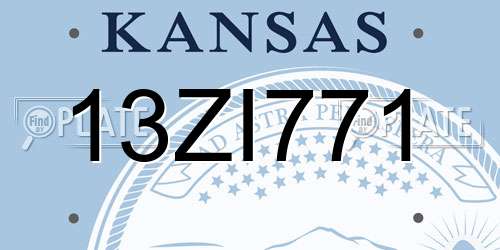 13ZI771 Kansas License Plate
