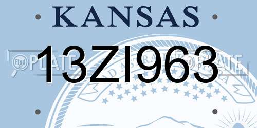 13ZI963 Kansas License Plate