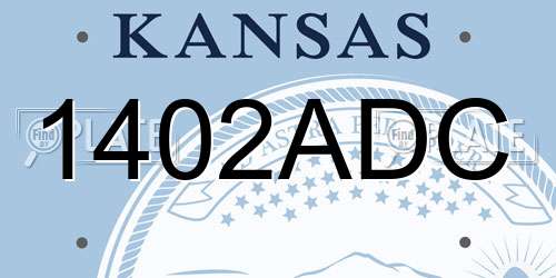 1402ADC Kansas License Plate