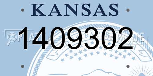 1409302 Kansas License Plate