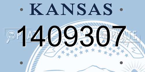1409307 Kansas License Plate