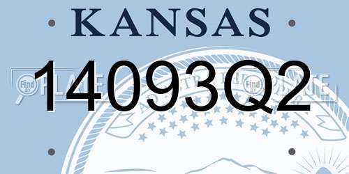 14093Q2 Kansas License Plate