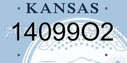 14099O2 Kansas License Plate
