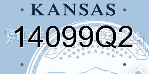 14099Q2 Kansas License Plate