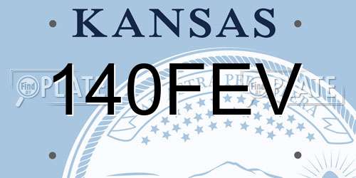 140FEV Kansas License Plate