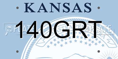140GRT Kansas License Plate