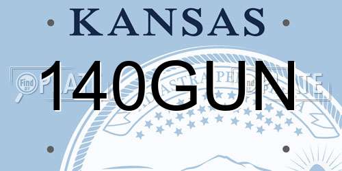 140GUN Kansas License Plate