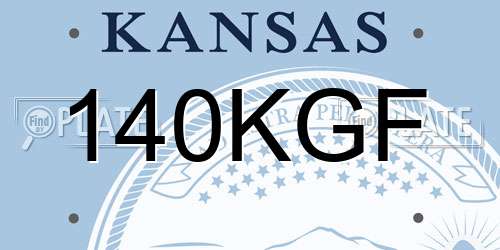 140KGF Kansas License Plate