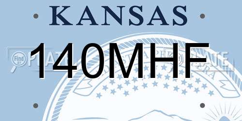 140MHF Kansas License Plate