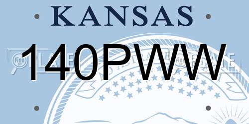 140PWW Kansas License Plate