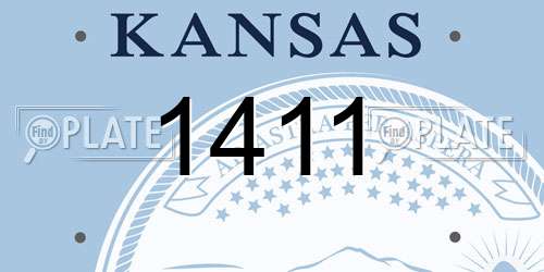 1411 Kansas License Plate