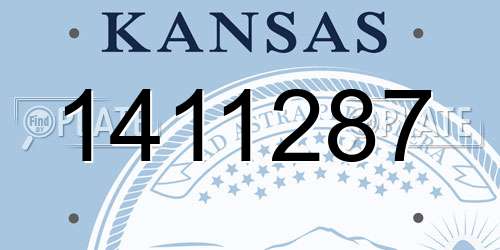 1411287 Kansas License Plate