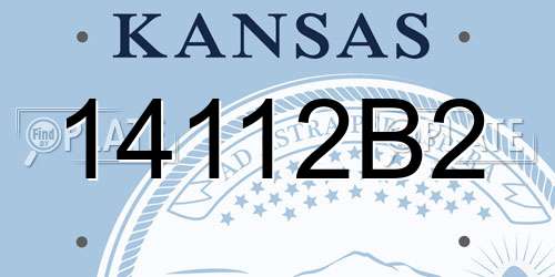 14112B2 Kansas License Plate