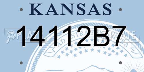 14112B7 Kansas License Plate