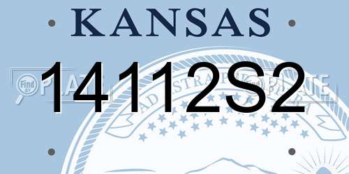 14112S2 Kansas License Plate