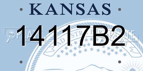 14117B2 Kansas License Plate