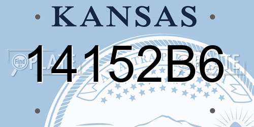 14152B6 Kansas License Plate