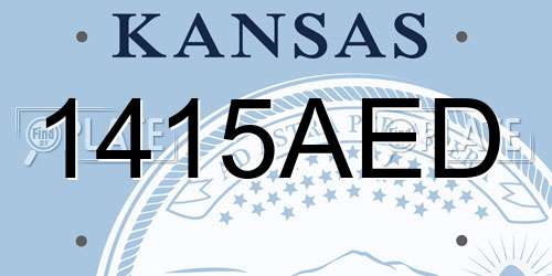 1415AED Kansas License Plate