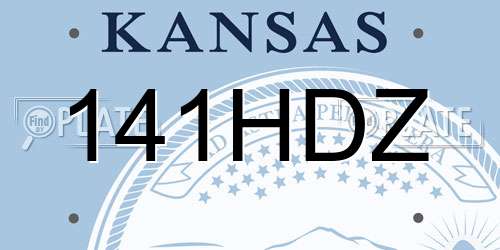 141HDZ Kansas License Plate
