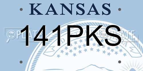 141PKS Kansas License Plate