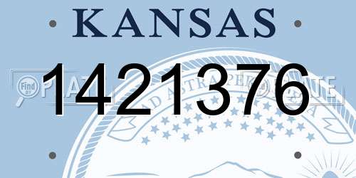 1421376 Kansas License Plate